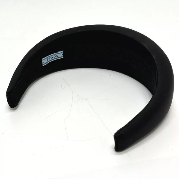 PRADA Triangle logo hair accessory Hair band head band Nylon Black main image 7